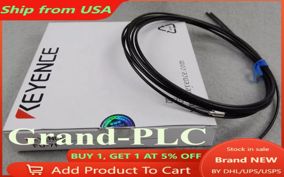 New Keyence Pair FU-7F FU7F Straight Thrubeam Transmissive Fiber Optic Unit. E3 - Image 1 of 1