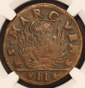1691-1709 Italy Venice Dalmatia & Albania Gazzetta Coin - NGC XF - KM# 9 - Picture 1 of 4