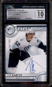 2023 SP Authentic Future Watch Autograph Tye Kartye Auto /999 CGC 10 - Picture 1 of 2