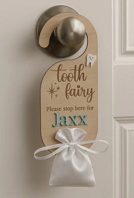 Custom Name Tooth Fairy Door Hanger – Boys & Girls Bedroom Decor Gift - image 1 of 2