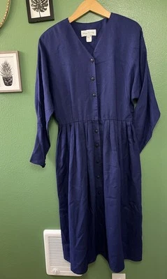 Camisa vintage años 80 azul negro carrera midi plisada talla 16 Foto 1 de 4