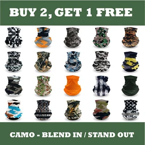 Neck Gaiter Bandana Face Mask Cooler UV Sun Protection Cooling Gator Shield Camo - Picture 1 of 35