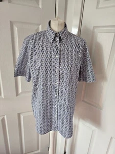 James Meade Shirt Blouse Liberty Print Cotton Blue White Floral Size 16 - Picture 1 of 12