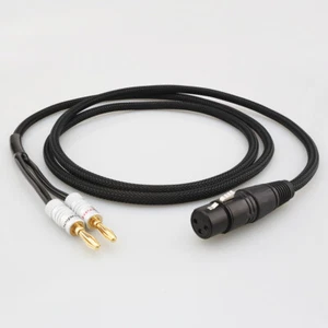 XLR Female 3pin to 4mm Banana Male Audio Video Cable DAC Speaker Amplifier 1~20' - Picture 1 of 25
