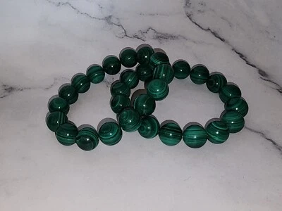 PULSERA ELÁSTICA MALAQUITA GENUINA 13,5 mm ARMONÍA-NUEVA Foto 1 de 4