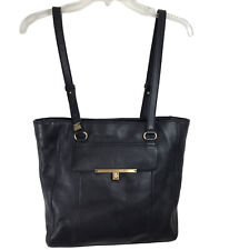 AUDREY Brooke Genuine Leather Handbag Purse Black Pebbled Shoulder Snap Closure
