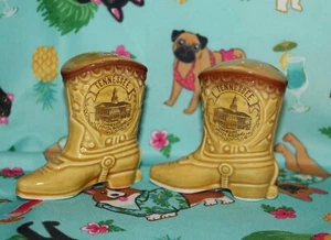Tennessee Cowboy Boots Salt And Pepper Shakers Western - Picture 1 of 5
