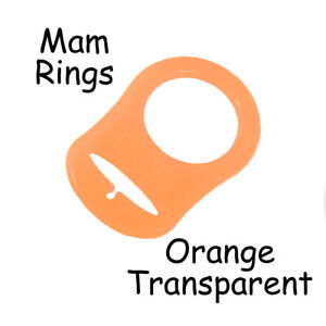 1 Orange Silicone Nuk Button MAM Ring Dummy / Pacifier Holder Clip Adapter