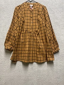 Isabel Maternity Shirt Womens 2XL Brown Black Cotton Plaid Flannel Blouse Top - Picture 1 of 8