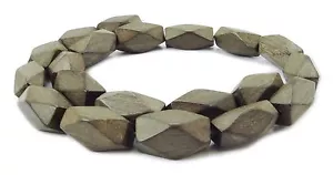 😏 Perle indiane in legno grigio argento parallelepipedo circa 20x10 mm perle di legno perle naturali 😉 - Foto 1 di 2
