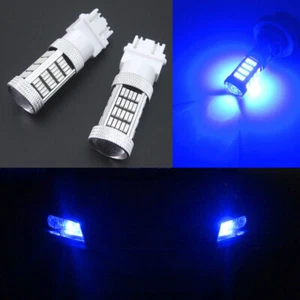 2x Blue Car DRL Daytime Running Light 92-SMD LED Bulbs 3157 3457 4157 - Bild 1 von 12