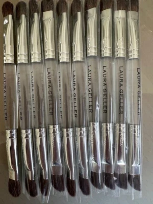 Lote de 10 x Cepillo de sombra de ojos de doble extremo LAURA GELLER para párpados y pliegues Foto 1 de 2