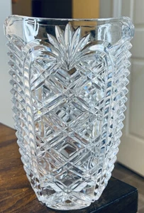Vintage Fostoria Lead Crystal Oval Flower Vase 7-5/8" -1992 Germany - Picture 1 of 11