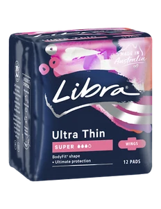 Libra Ultra Thins Wings Super Pads 12 Pack x 1 - Picture 1 of 2
