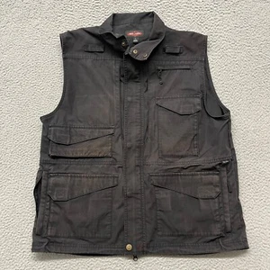 Tru-Spec Tactical Vest Mens L Black Rip Stop Utility Hunting Outdoors Hiking - Picture 1 of 17