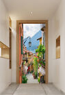 3D Italy Small Town Self-Adhesive Door Sticker Wall Murals For Bedroom Decor