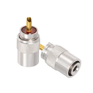 2 Stück PL-259 UHF Stecker Lötverbinder für RG58 RG8X LMR240 RG8 Amateurfunk Radio Antenne - Bild 1 von 10