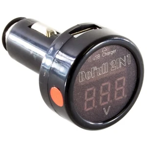 Digital LED Car Battery Monitor Voltmeter with USB Port for Device Charging - Picture 1 of 5