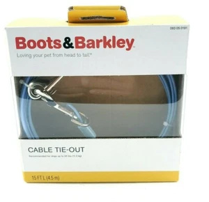 Boots & Barkley Kabelbinder 15 Fuß für Hunde bis zu 25 Pfund leicht blau USA Verkäufer - Bild 1 von 10