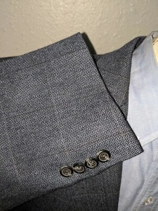48R Ralph Lauren Wool tweed Brown Blue Bone Check Blazer sport Coat Jacket - Picture 1 of 8