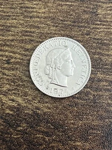1974 Switzerland Helvetica 5 Five Rappen Actual Coin TK9479* - Picture 1 of 3