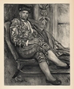 RENOIR 1919 Kupferstich Portrait von Ambroise Vollard als Toreador SIGNIERT GERAHMT COA - Bild 1 von 2
