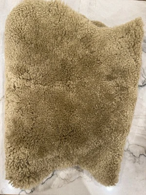 Alfombra de piel de oveja rizada de lana corta Auskin/Cerámica Barn Illya 2’x6’ Butterscot Foto 1 de 4