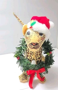 2012 Annalee 7 Zoll Plüschtier Yuletide Leopard sauber ohne Ladenetikett Rarität! Weihnachtssafari - Bild 1 von 13