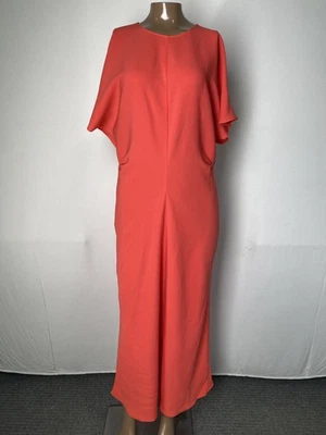 Aritzia Babaton Womens Crepe maxi dress Cherry Red Size L Futurist Short Sleeve - Image 1 of 4