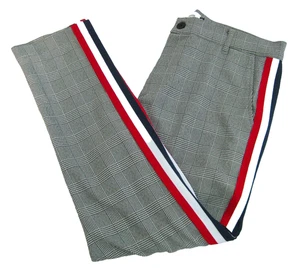 CHRISTOS NY Men's (Size 34x30) Gray Check Flat Front Chino Golf Pants 4 Pockets - Picture 1 of 4