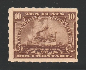 Scott # R168p, Unused, NG, F, 10¢ Documentary Battleship, Hyphen Hole Perf 7 - Picture 1 of 2