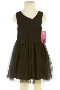 Nuevo con etiquetas Vestido Kensie Niña Negro Lentejuelas Malla Talla 8 - Imagen 1 de 3