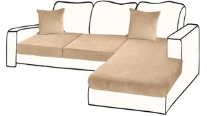 Sectional Couch Covers for 3-Piece Seat Cushion Velvet Separate L Shape Couch... - Picture 1 of 6