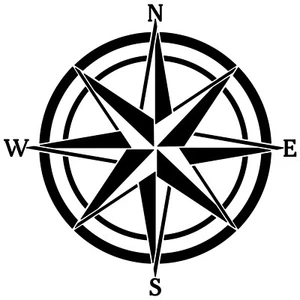 Compass Camping Symbol Mountain Graphic Decal Vinyl Sticker for Truck Car Automo - Picture 1 of 4
