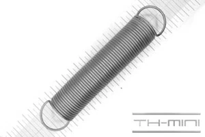 Zug-Feder 2,5mm Haken Öse 34,5x184mm 12,6kg Spiral Edel-stahl rostfrei Metall - Bild 1 von 1