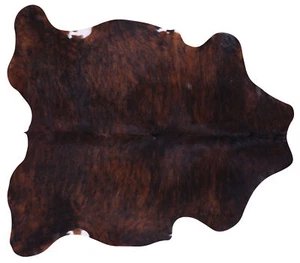 6' 6" X 5' 8" Brown Natural Cowhide Rug - C2654 - Bild 1 von 6