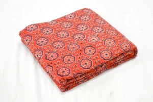 100% Cotton Fabric Indian Floral Hand Block Print Sewing Material Craft 5 Yard - Picture 1 of 5