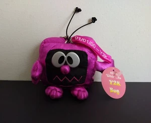 Y2K BUG COMPUTER PLUSH KEYCHAIN CHARM for 2000 Glitch TV Vintage - Picture 1 of 3
