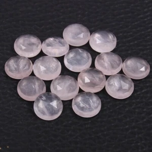 Piedras preciosas naturales redondas de cuarzo rosa calibrado corte rosa de 5x5 mm a 12x12 mm - Imagen 1 de 4