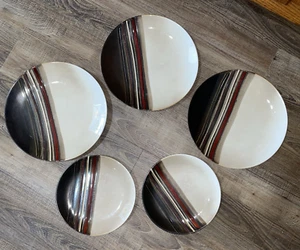 5 Better Homes & Gardens Rockport Muster Steinzeug Teller 3 Abendessen, 2 Salat 81/4" - Bild 1 von 13