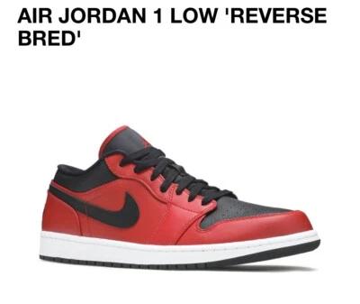 Nike Air Jordan 1 Low Reverse Bred Gimnasio Rojo Negro Blanco 553558-605  Foto 1 de 4
