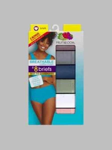 WOMEN'S BREATHABLE COTTON-MESH BRIEF PANTY, ASSORTED 8 PACK - Picture 1 of 4