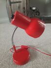 Adjustable Lamp Red Retro - Working. Bendy Angle Desk Lamp Made Britain Freepost