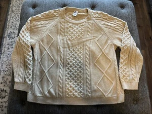 Nike Cable Knit Sweater Big Swoosh Size 2xl Xxl EUC RARE - Picture 1 of 3