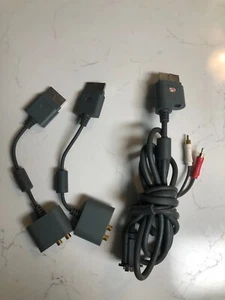 🔥Microsoft OEM Xbox 360 VGA AV Cable & Two OEM Xbox 360 audio adapters🔥Untest - Picture 1 of 3
