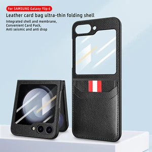 For Samsung Galaxy Z Flip 6/5 Military-Grade Hard PC Case with Credit Card Slot - Picture 1 of 14