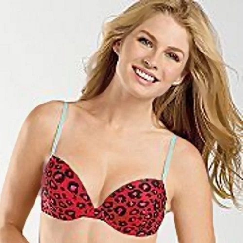 FLIRTITUDE SEXY PLUNG ACOLCHADO PUSH-UP CONVERTIBLE CORREA U/W SUJETADOR LEOPARDO 34A 2903 NUEVO Foto 1 de 3