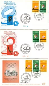 Deutschland Olympische Spiele München 1972 11 Ersttagsbriefe mit Marken aus Bogen - Bild 1 von 5