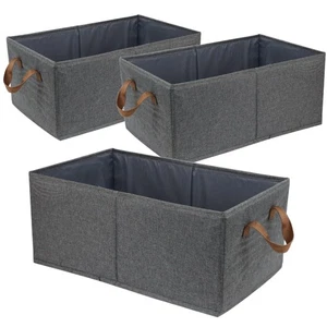 Pack of 3 Large Capacity Storage Bins Closet Organizer System, Sturdy Foldabl... - Picture 1 of 7