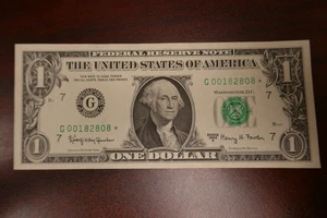 ** STAR ** $1 1963 A Federal Reserve Note ** PAPER CURRENCY AUCTIONS #154 - Picture 1 of 2